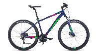 Велосипед горный Forward Apache 27,5 3x7ск. 15" (2021), фиолетовый/зеленый, RBKW1M37G044
